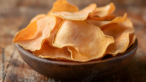 Mandarina Deshidratada, Dried Mandarin Orange beautiful dried mandarin slices on handmade plate, soft muted orange background