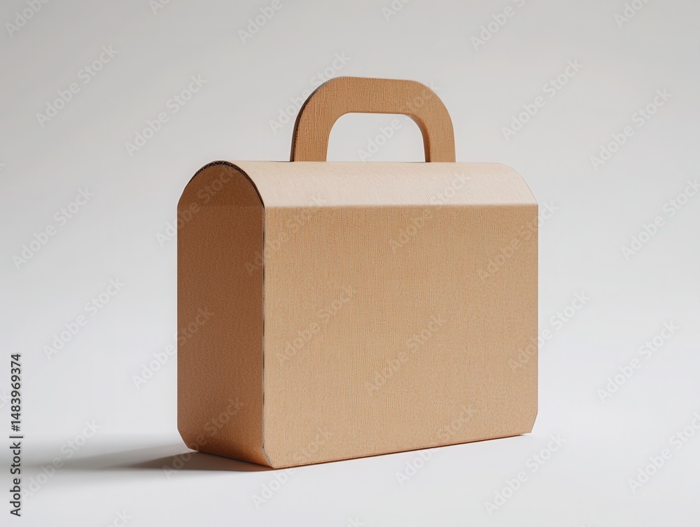 Light brown cardboard box with handle Light brown cardboard box with handle