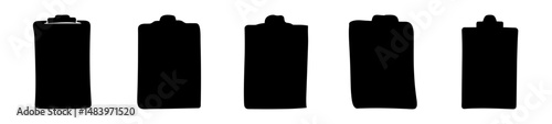 Collection of Battery Silhouettes Against a White Background Displaying Energy Potential