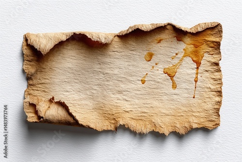 Aged parchment paper with coffee stains