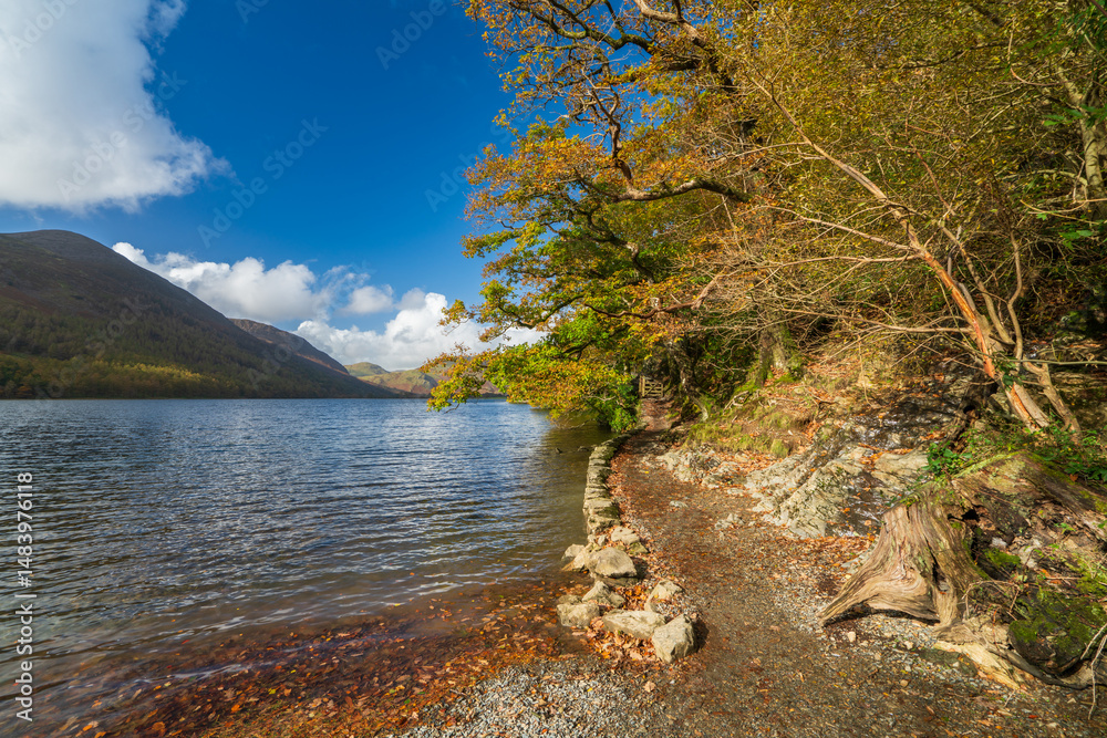 Buttermere lake in autumn season on. Lake District. Cumbria, England