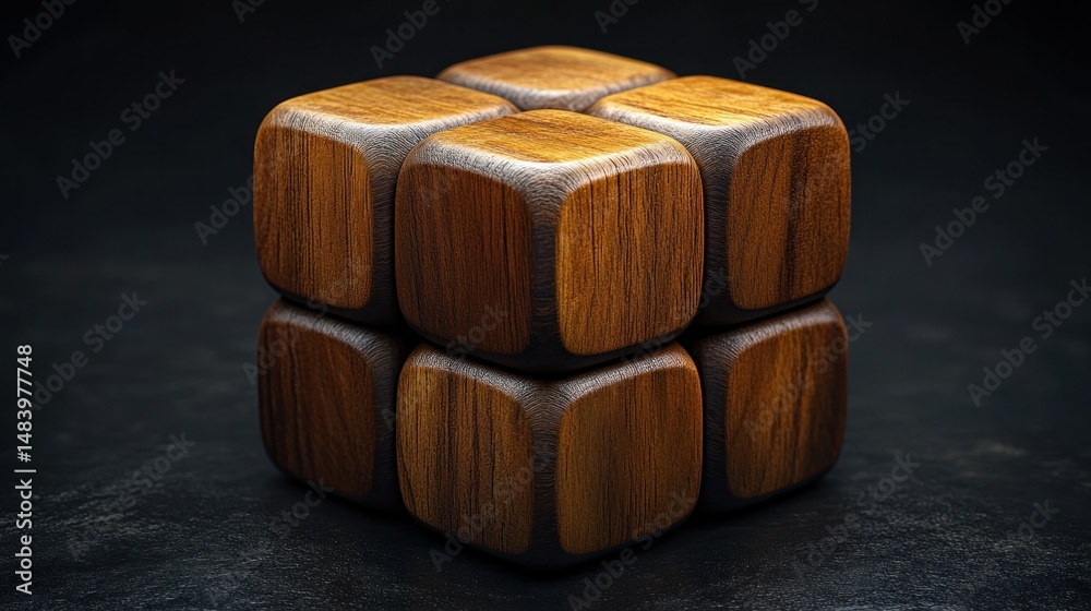 Intricate Wooden Cube Puzzle Intricate Wooden Cube Puzzle