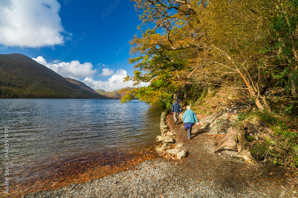 Buttermere lake in autumn season on. Lake District. Cumbria, England