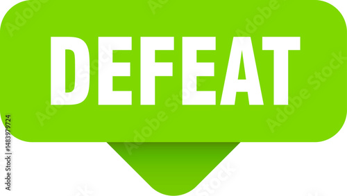 defeat sticker. defeat sign on transparent background