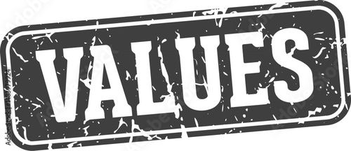 values rectangular sign. values stamp
