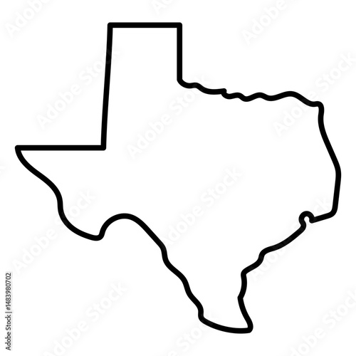 Texas map stroke