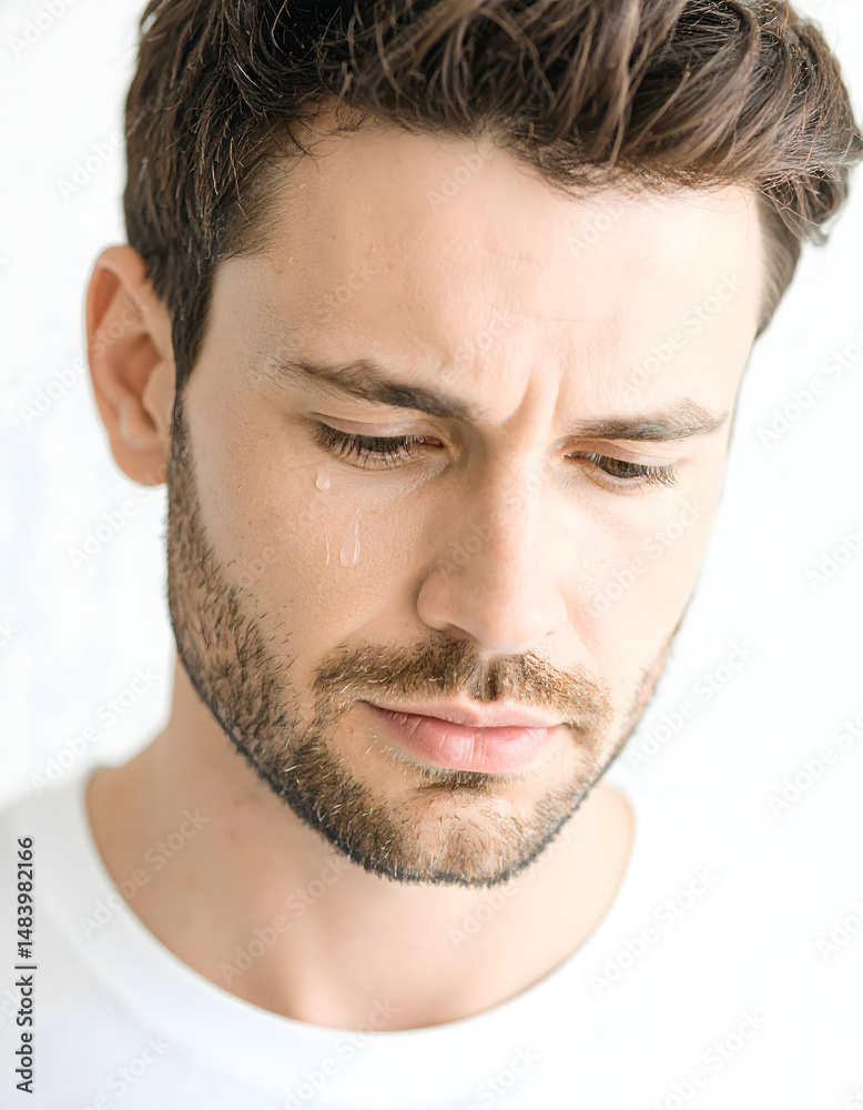 Fototapeta premium Man Crying Sadness Grief Emotional Distress