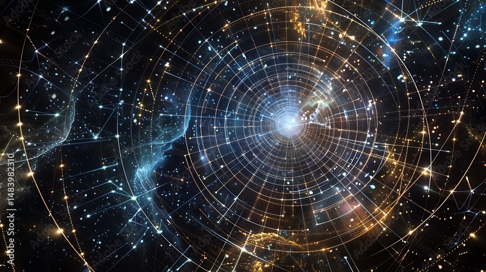 Fototapeta premium Abstract Digital Representation Of Data Network Visualization In Space