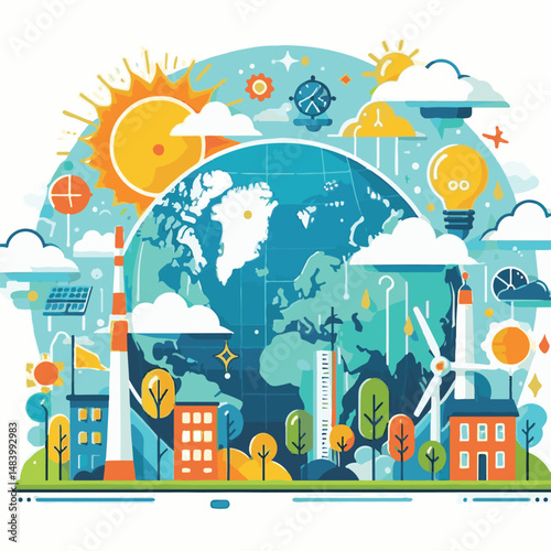 meteorology, weather, climate, earth, background, cloud, temperature, nature, forecast, environment, world, season, poster, day, sky, rain, illustration, vector, march, meteorological, globe, world me
