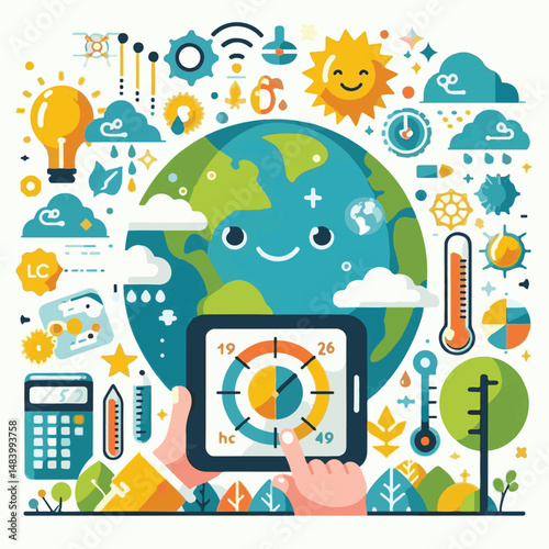 meteorology, weather, climate, earth, background, cloud, temperature, nature, forecast, environment, world, season, poster, day, sky, rain, illustration, vector, march, meteorological, globe, world me