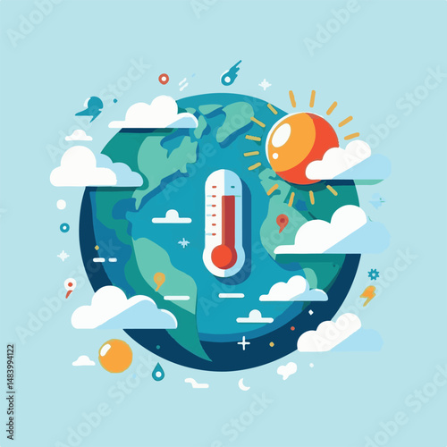 meteorology, weather, climate, earth, background, cloud, temperature, nature, forecast, environment, world, season, poster, day, sky, rain, illustration, vector, march, meteorological, globe, world me