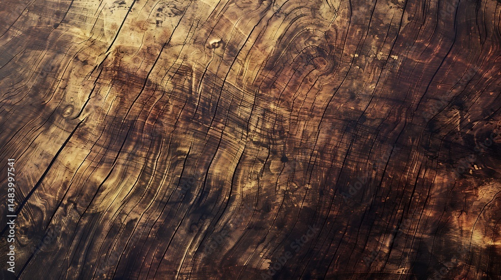 Fototapeta premium Close Up Of Brown Wood Texture With Natural Grain And Unique Surface Detail
