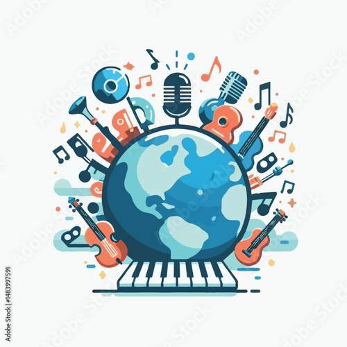 banner, music, illustration, musical, background, poster, happy, graphic, design, music day, entertainment, event, element, international, creative, concept, world music day, greeting, vector, symbol,