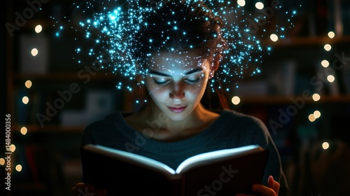 Illuminated Mind: A Woman Immersed in the World of Knowledge