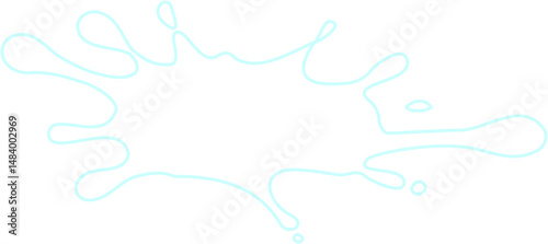 Horizontal water streak with flowing contour and elongated neon outline.