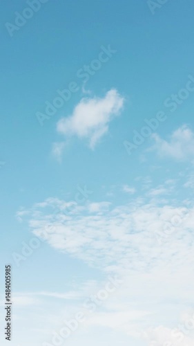 4K Vertical Drone Sky Footage with White Clouds