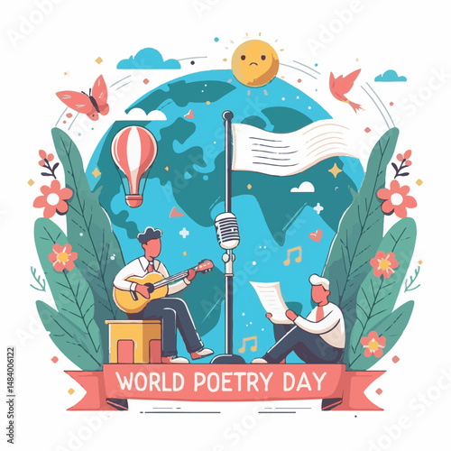 poster, illustration, literature, art, poetry, design, writer, holiday, feather, march, vector, day, quill, education, pen, poetry day, world, calligraphy, letter, poesy, poet, graphic, paper, concept