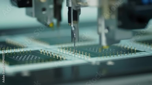 Close Up View Of Chip Assembly Process