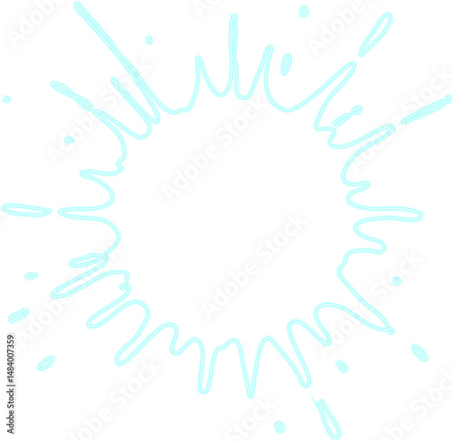 Pulsing water form with concentric neon outlines representing rhythmic contour in splash motion.