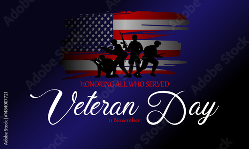 Happy Veterans Day United States of America background vector illustration