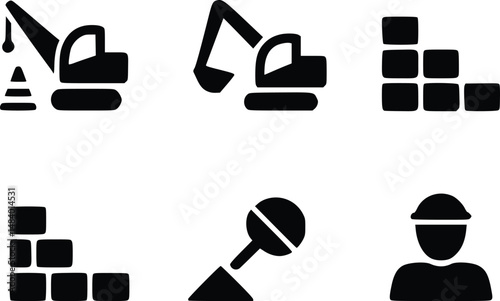 Forge the Future High Impact Construction Building Blocks Engineering Vector Icons