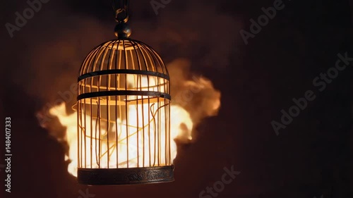 Bird cage burning