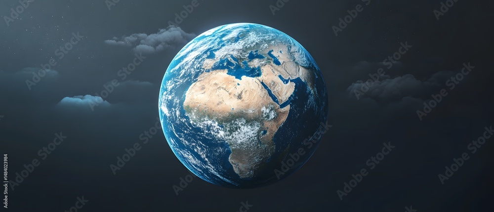 Fototapeta premium Stunning Earth Globe in Space Night Cloudscape