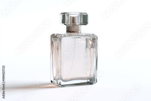 Wallpaper Mural Elegant glass perfume bottle with a delicate, feminine design.  The subtle pink hue of the fragrance adds a touch of luxury. Torontodigital.ca