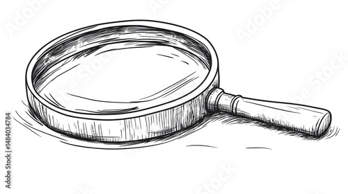 Hand Drawn Magnifying Glass Sketch Illustration