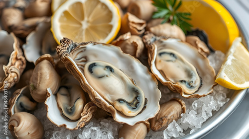 fresh seafood petrified oyster clams