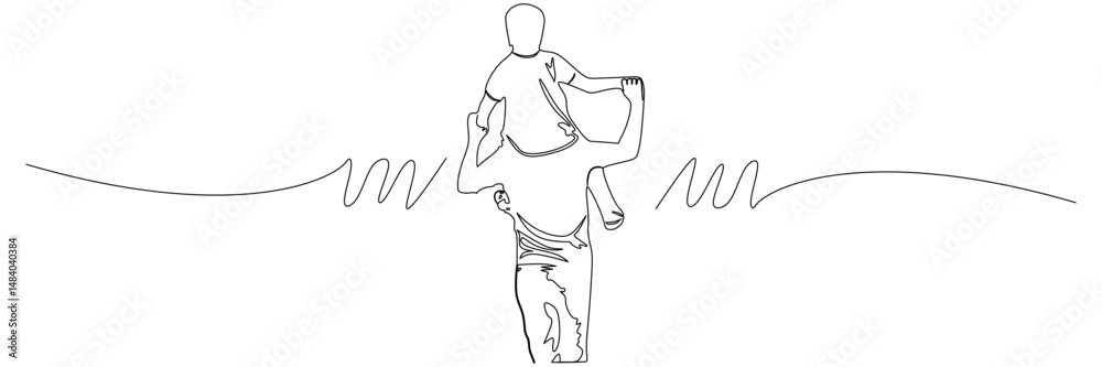 Fototapeta premium line art illustration for father's day