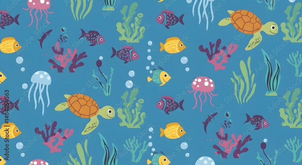 Obraz premium Ocean Life Pattern