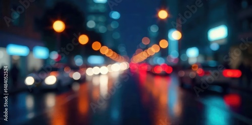 Wallpaper Mural Abstract blurred city lights at night, perfect for website backgrounds needing a modern, dynamic, and slightly mysterious feel Ideal for tech, travel, or urban-themed websites , skyline, motion Torontodigital.ca