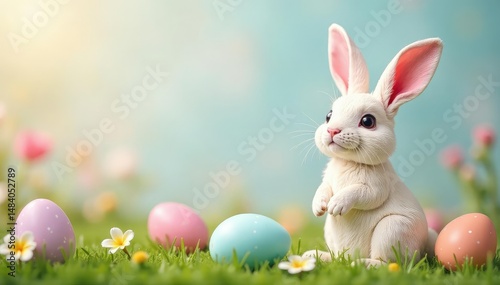 Wallpaper Mural Adorable Easter bunny decoration, perfect for spring celebrations Whimsical design, pastel colors , Easter bunny, handmade Torontodigital.ca