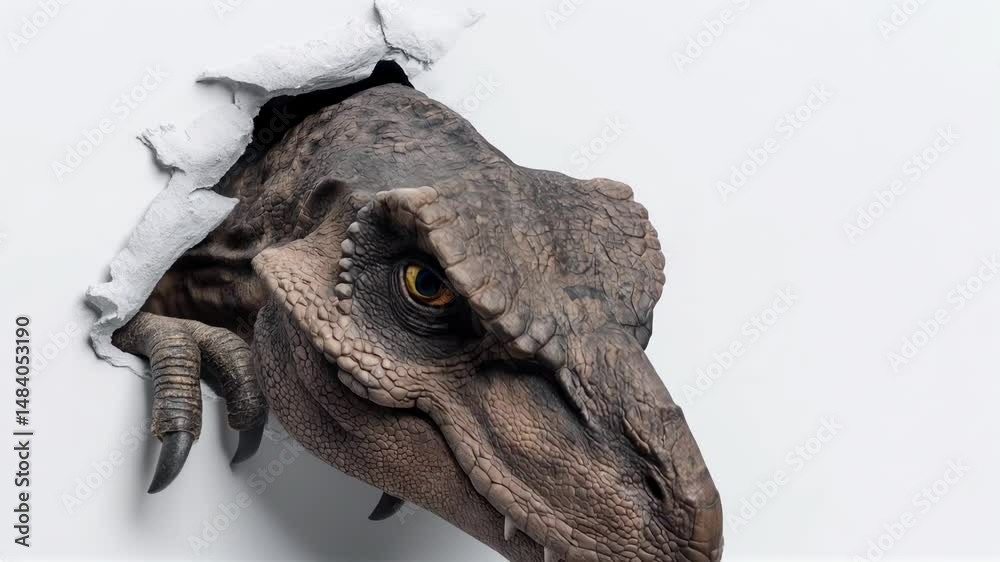 close up of a head of a dinosaure, T rex