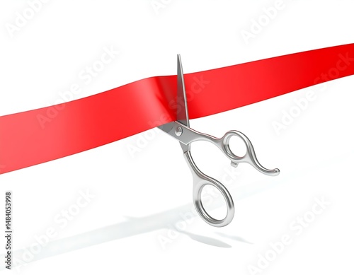 Grand Opening Ceremony Red Ribbon Cutting Scissors Event