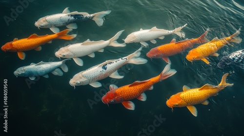 Colorful fish swimming in water