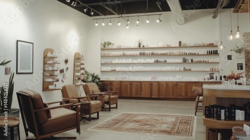 Serene Salon Interior: Modern Minimalist Hair and Beauty Boutique