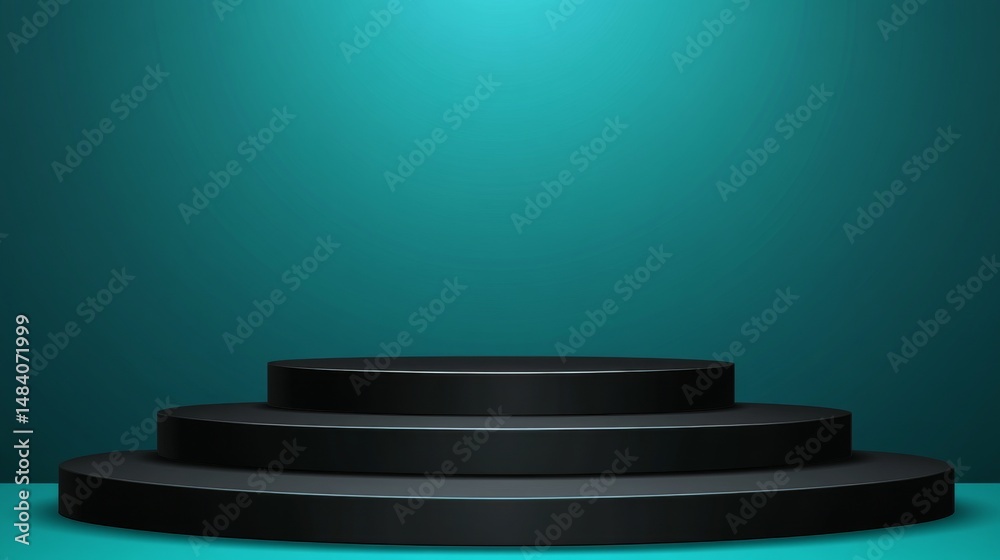 Fototapeta premium Modern Black Podium Display for Product Presentation