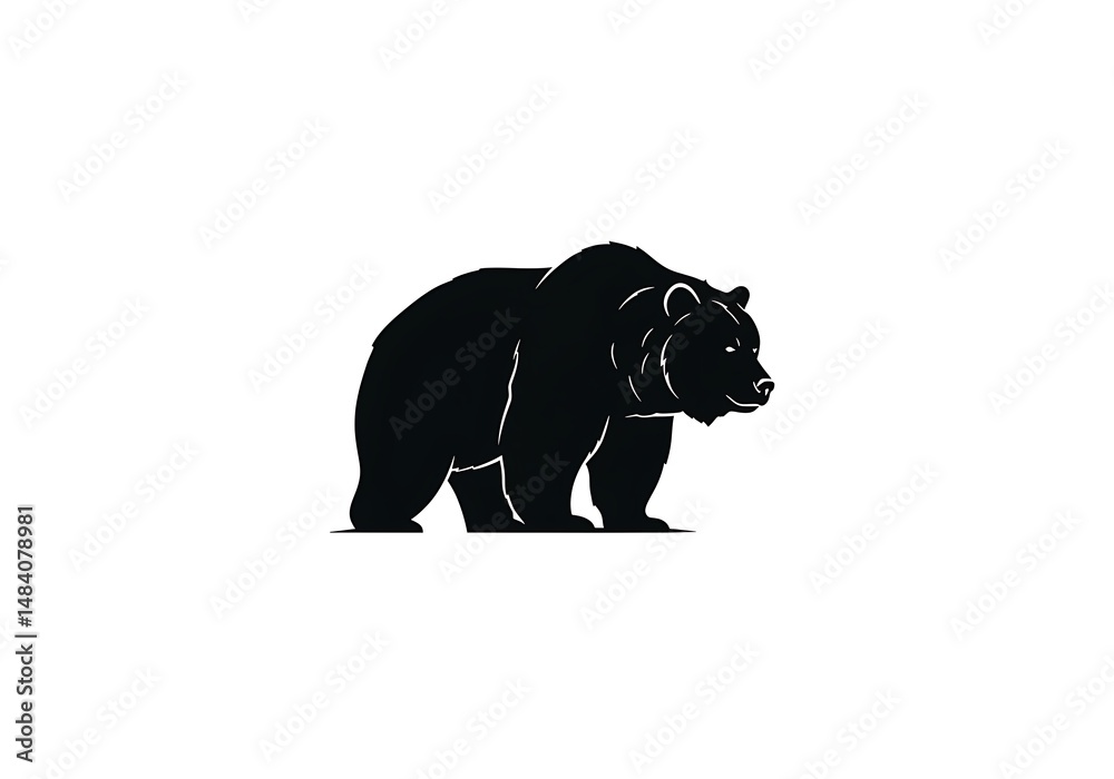 Obraz premium Majestic Grizzly Silhouette: Black Bear Artwork
