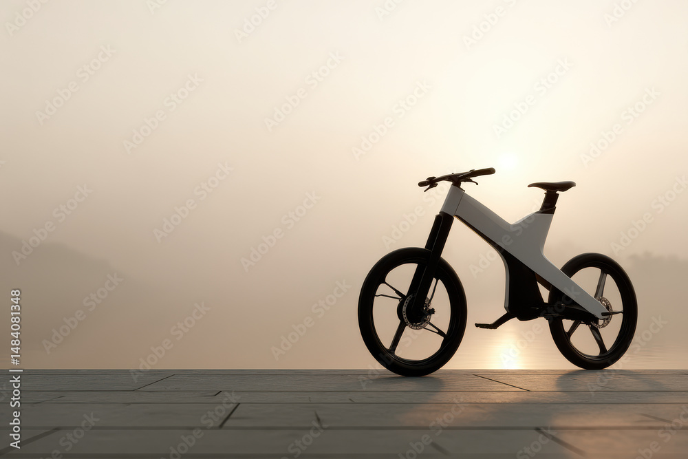 Fototapeta premium sleek and minimalistic electric bicycle designed for ecofriendly transportation