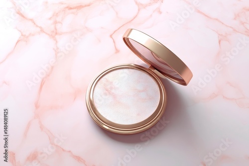 Mockup compact face cream powder on white background
