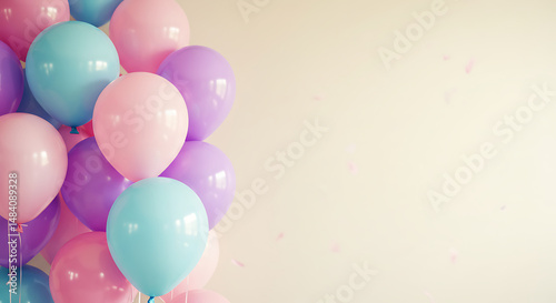 Pastel Balloons Bunch, Celebration Background