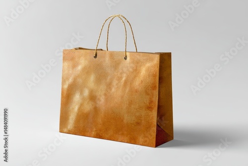 Obraz na płótnie Mockup of a package with handles made of metallized cardboard, without logo w salonie