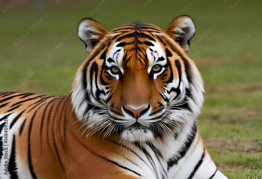 Fototapeta premium Tiger bengal wildlife predator feline mammal carnivore stripes nature animal