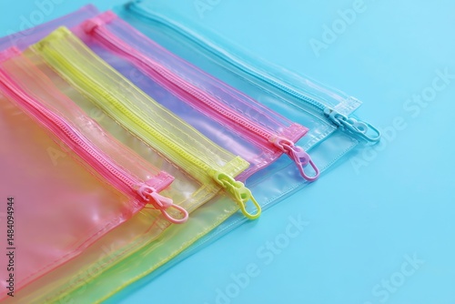 Obraz na płótnie Plastic zipper bag. Environmentally safe silicone ziplock bags. Reusable eco-friendly kitchen products or underwear w salonie