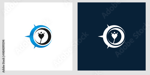 Abstract directional love symbol for diverse businesses and professional uses