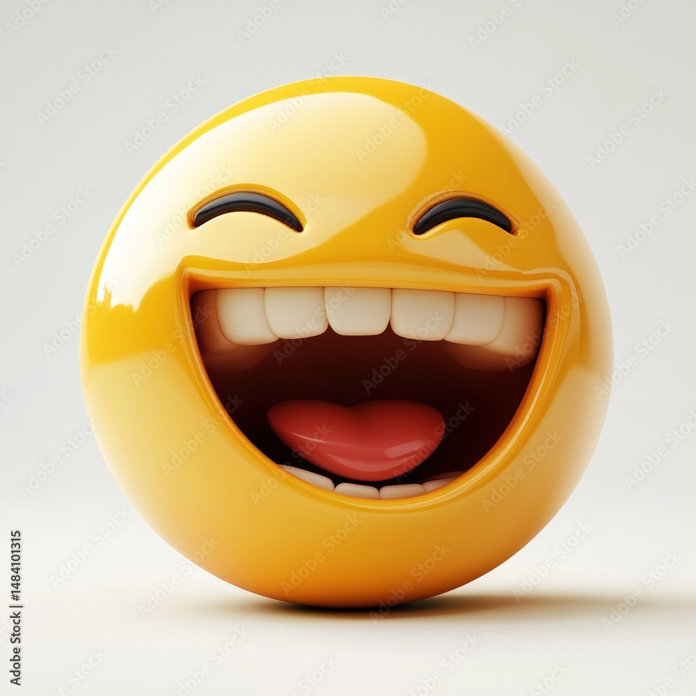 Fototapeta premium Happy emoticon, laughing