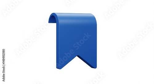 Smooth Cobalt Bookmark: 3D Rendered, Clean Lines, Deep Blue Hues