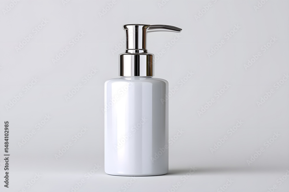 A sleek and modern pump bottle with a glossy white finish, perfect for various liquid products. Ideal for cosmetic, medical, or culinary use, adding elegance to any setting. A sleek and modern pump bottle with a glossy white finish, perfect for various liquid products. Ideal for cosmetic, medical, or culinary use, adding elegance to any setting.